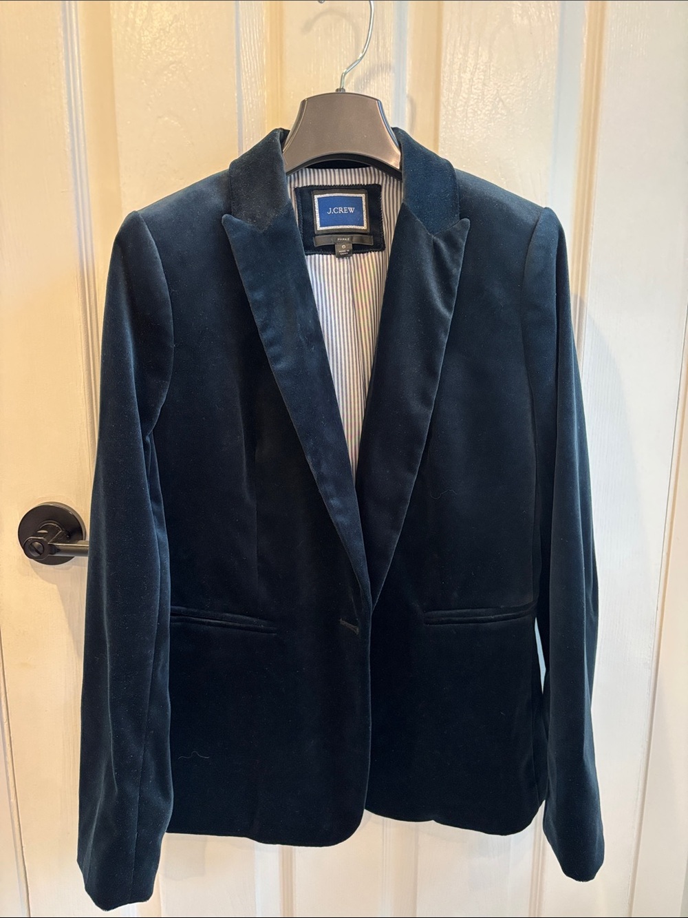 J. Crew Parke Velvet Blazer in Deep Navy 6